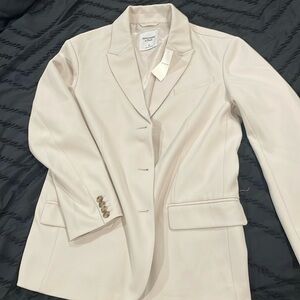 Abercrombie & Fitch Relaxed Suiting Blazer, light taupe, size Medium